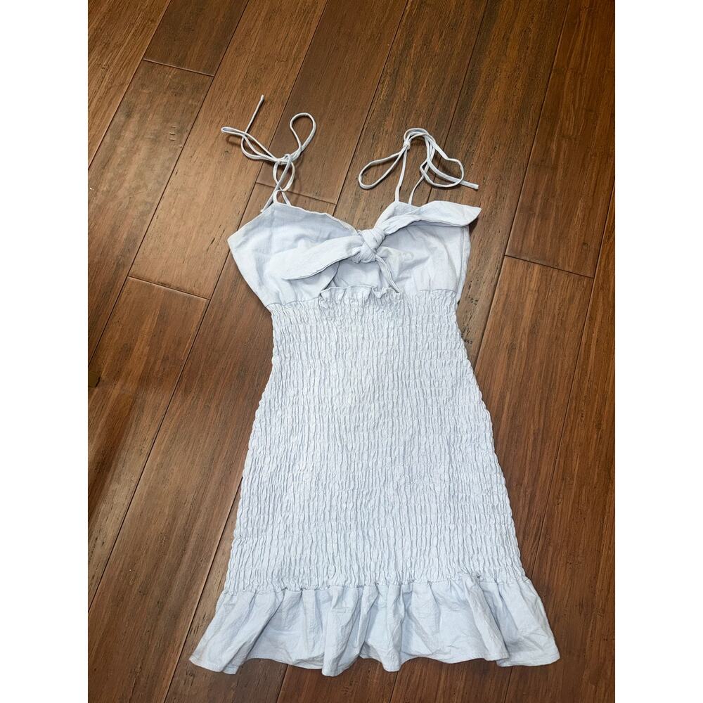 Nasty Gal Women 2P Light Blue Sundress Smocked  2